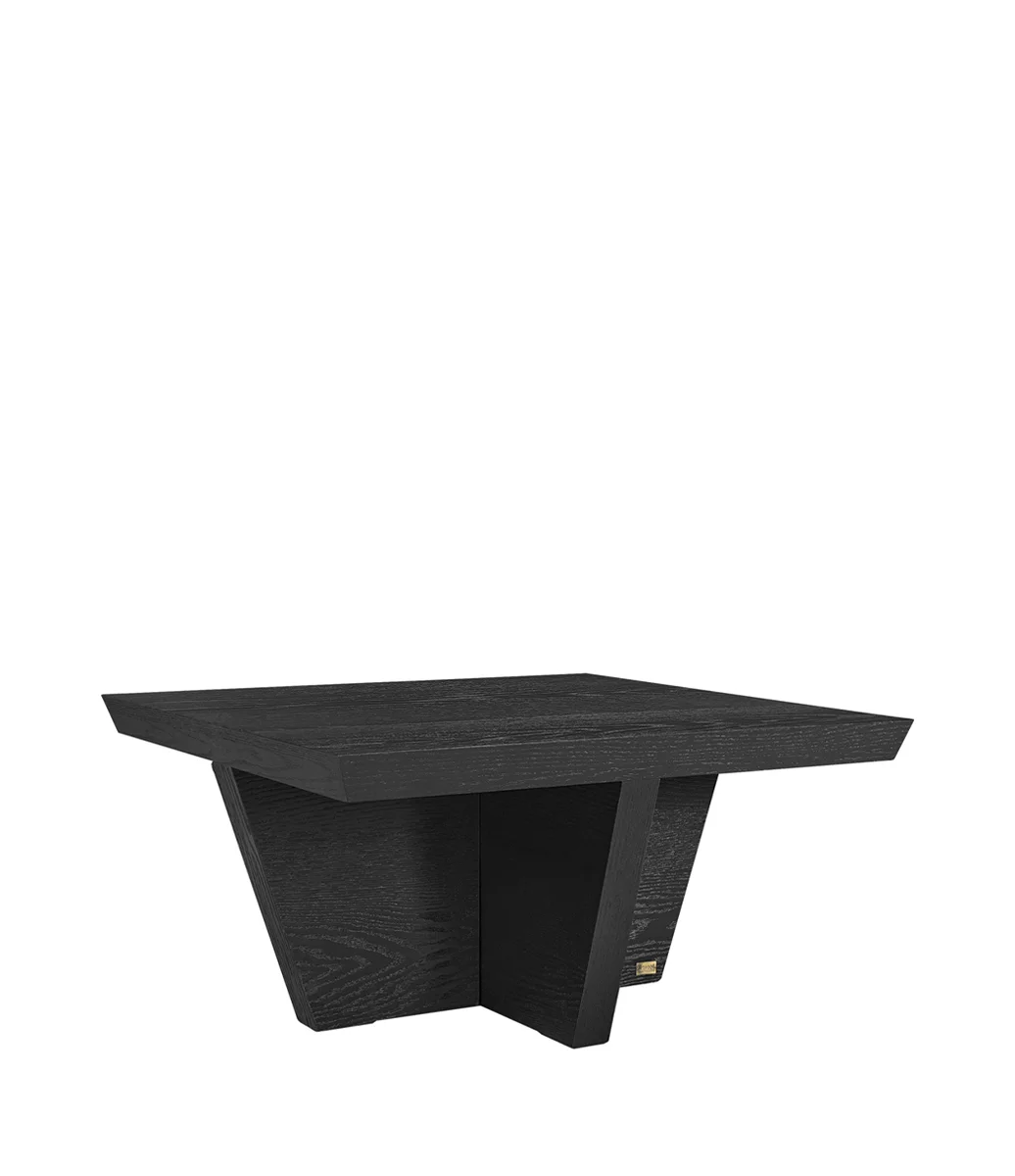 Fyrkantigt soffbord i svart ekfaner