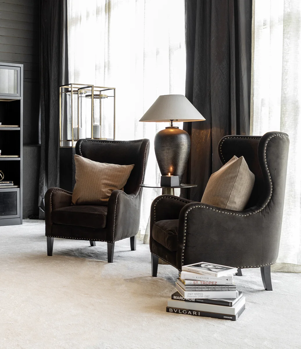 MISCHA sammetsfåtölj