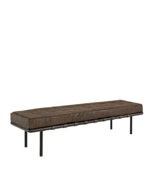 PRINCETOWN bänk i läder - 163 cm