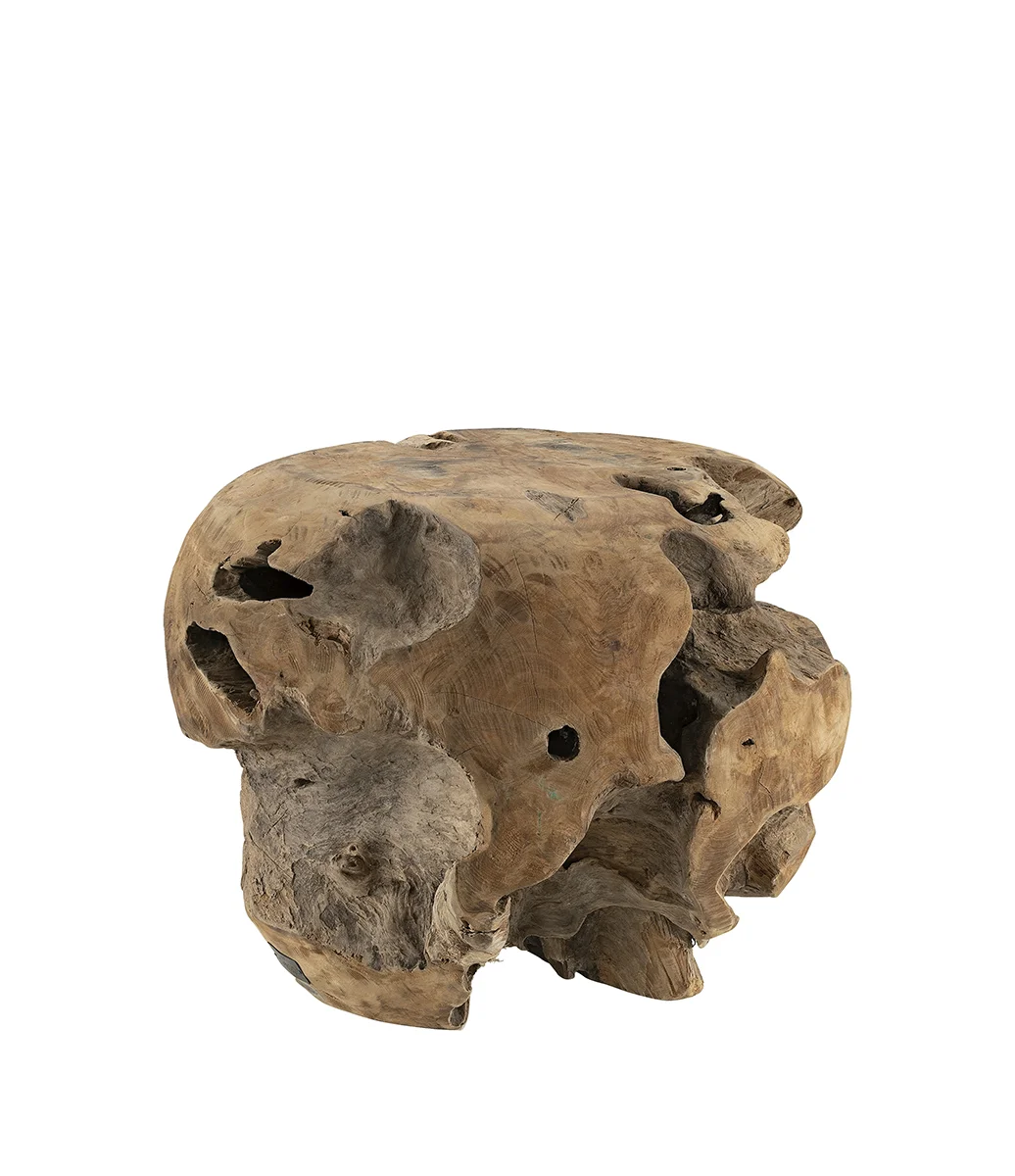 ROOT sidobord/pall i återvunnen teak ⌀40cm