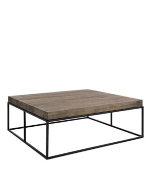 Rektangulärt soffbord i trä med svart metallram från serien Carlisle