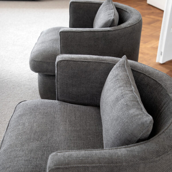 Fabric seat JOAN HAZE WOOD