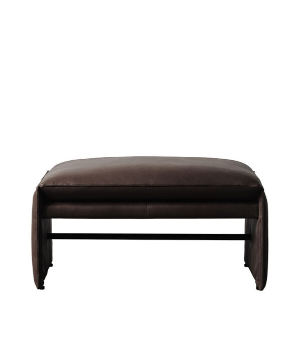 HARLEM leather ottoman